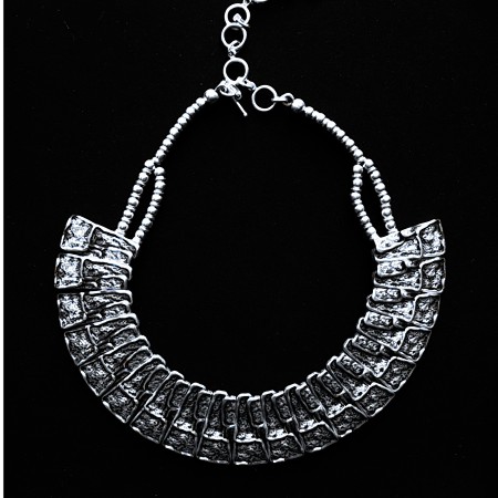 Layered Rectangles in a Collar Necklace w/Extender - Click Image to Close